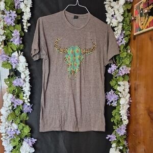 Tultex Brown Crewneck Tee with Subtle Texture